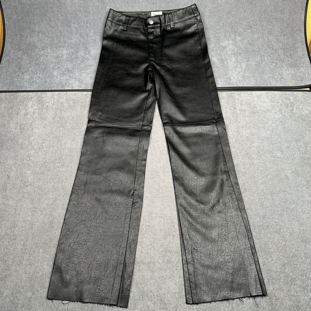 Princess Polly Y2k Black Faux Leather Wide Leg Pants High Waisted Gothcore Flare